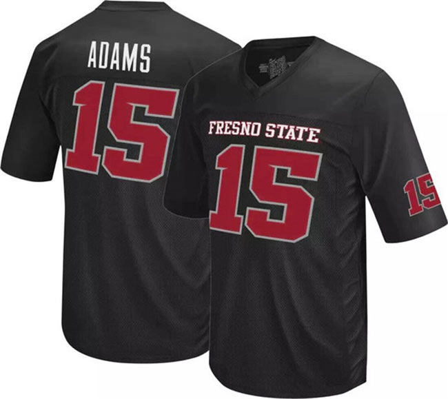 Men's Fresno State Bulldogs 15 Davante Adams Black Stitched Game Jersey