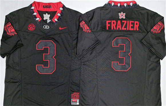 Men's Georgia Bulldogs 3 Nate Frazier Black 2026 F.U.S.E. Stitched Jersey