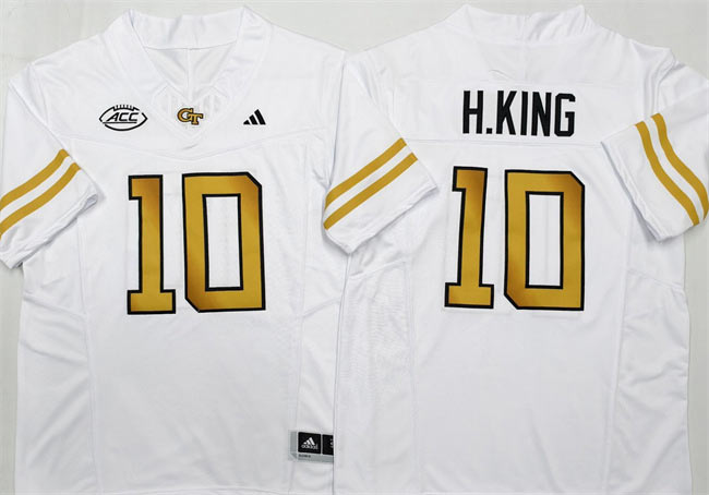 Men's Georgia Tech Yellow Jackets 10 Haynes King White F.U.S.E. Limited Stitched Jersey