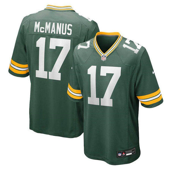 Men's Green Bay Packers 17 Brandon McManus Green Football Stitched Game Jersey