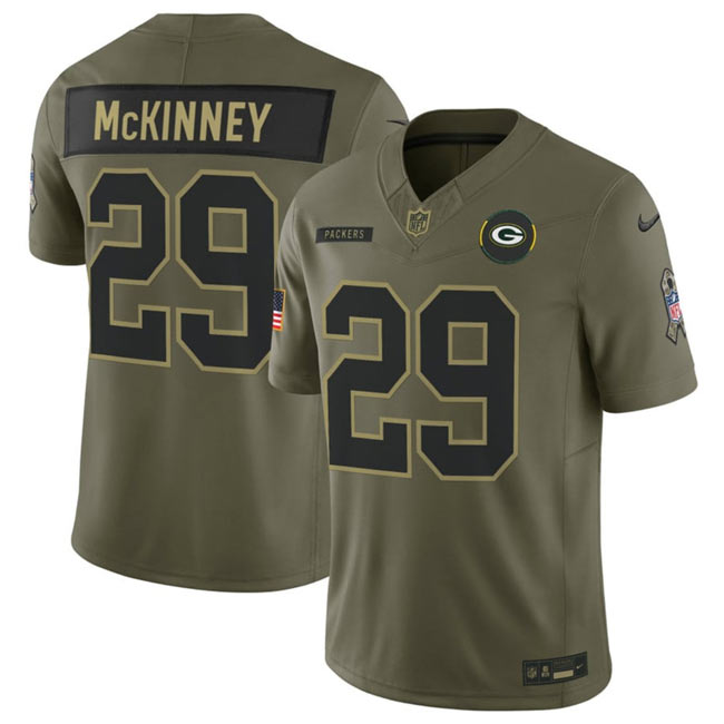 Men's Green Bay Packers 29 Xavier McKinney Olive 2025 F.U.S.E. Salute to Service Limited Football Stitched Jersey
