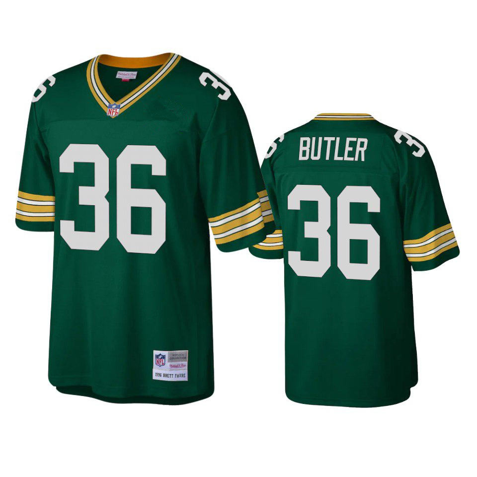 Men's Green Bay Packers 36 LeRoy Butler Mitchell & Ness 1996 Throwback Green Jersey
