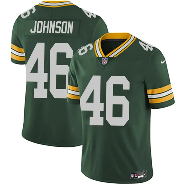 Men's Green Bay Packers 46 Amar Johnson Green 2025 Vapor Untouchable Limited Football Stitched Jersey