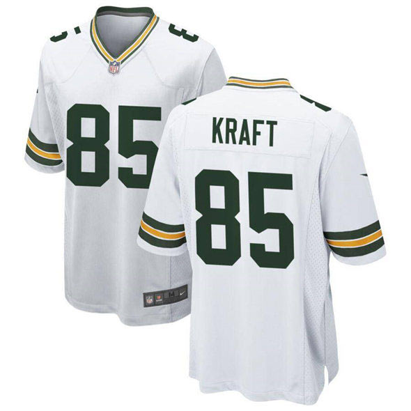Men's Green Bay Packers 85 Tucker Kraft White Football Stitched Game Jersey
