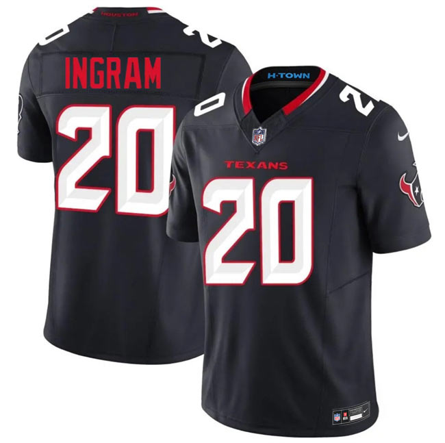 Men's Houston Texans 20 Ja'Marcus Ingram Navy 2026 F.U.S.E. Vapor Limited Stitched Football Jersey