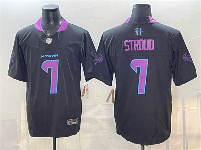 Men's Houston Texans 7 C.J. Stroud Black F.U.S.E. 2025 DJ SCREW Vapor Limited Stitched Football Jersey