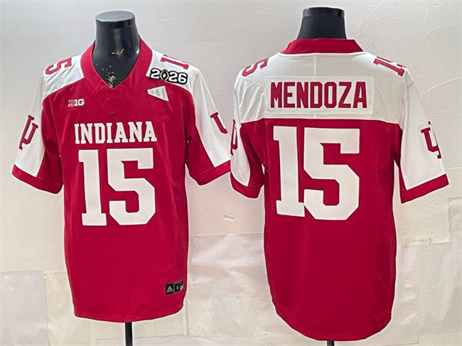 Men's Indiana Hoosiers 15 Fernando Mendoza Red Alternate F.U.S.E. 2026 Patch Stitched Football Jersey