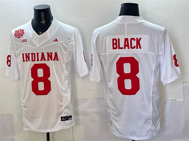 Men's Indiana Hoosiers 8 Kaelon Black White F.U.S.E. 2025 National Champions Patch Stitched Football Jersey
