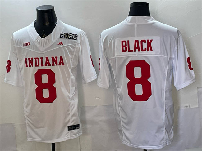 Men's Indiana Hoosiers 8 Kaelon Black White F.U.S.E. 2026 Patch Stitched Football Jersey