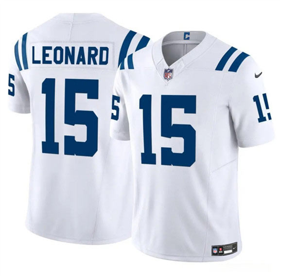 Men's Indianapolis Colts 15 Riley Leonard White 2025 F.U.S.E. Vapor Limited Football Stitched Jersey