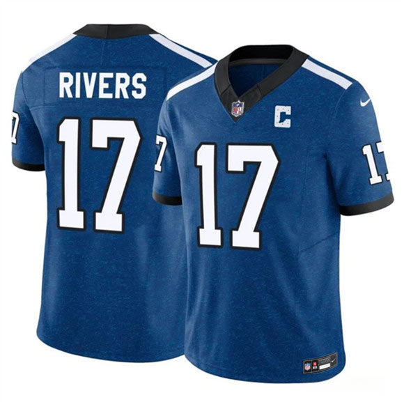 Men's Indianapolis Colts 17 Philip Rivers Blue 2025 F.U.S.E. Throwback Vapor Limited Football Stitched Jersey
