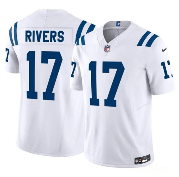 Men's Indianapolis Colts 17 Philip Rivers White 2025 F.U.S.E. Vapor Limited Football Stitched Jersey