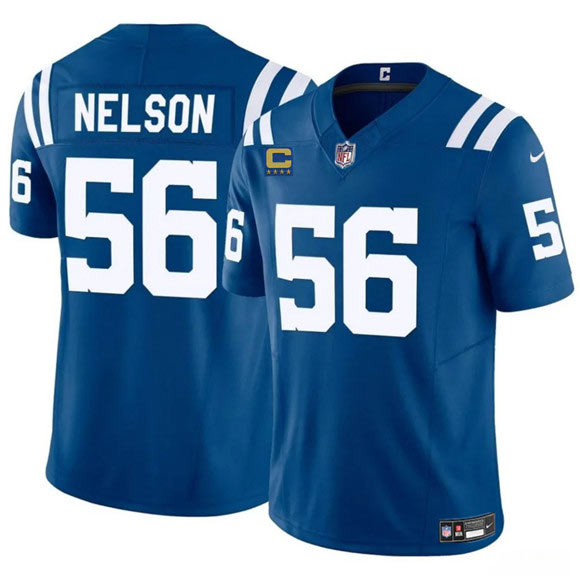 Men's Indianapolis Colts 56 Quenton Nelson Blue 2025 F.U.S.E. With 4 Star C Patch Vapor Limited Football Stitched Jersey