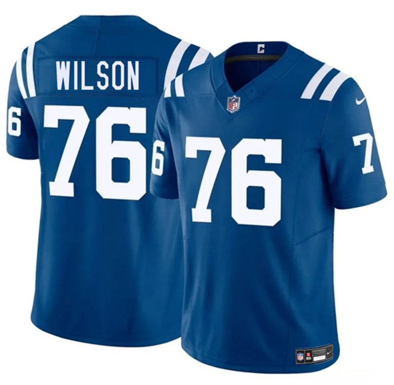 Men's Indianapolis Colts 76 Jack Wilson Blue 2025 F.U.S.E. Vapor Limited Football Stitched Jersey