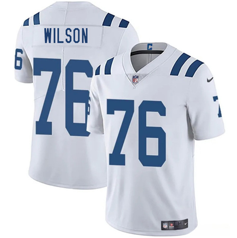 Men's Indianapolis Colts 76 Jack Wilson White 2025 Vapor Limited Football Stitched Jersey