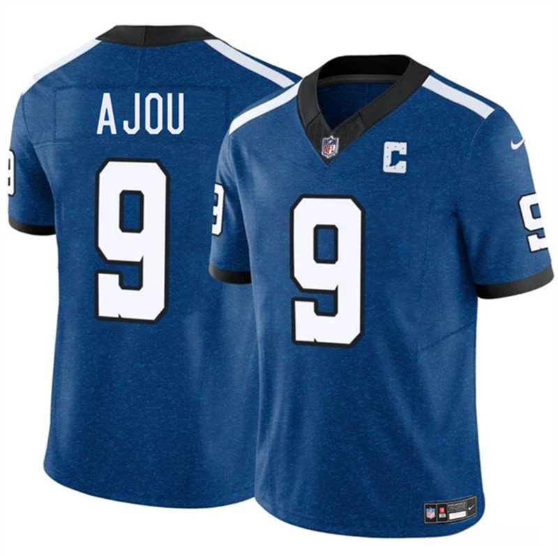 Men's Indianapolis Colts 9 Ajou Ajou Blue 2025 F.U.S.E. Throwback Vapor Limited Football Stitched Jersey