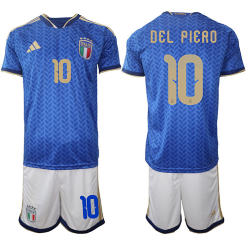 Men's Italy 10 DEL PIERO National Team FIFA x World Cup 2026 Home Blue On Field Jerseys