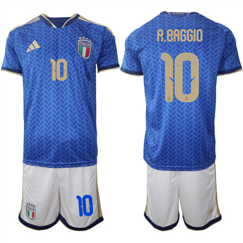 Men's Italy 10 R.BAGGIO National Team FIFA x World Cup 2026 Home Blue On Field Jerseys