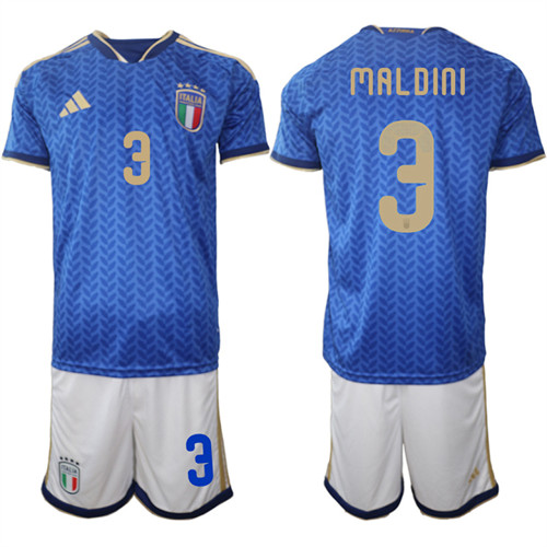 Men's Italy 3 MALDINI National Team FIFA x World Cup 2026 Home Blue On Field Jerseys