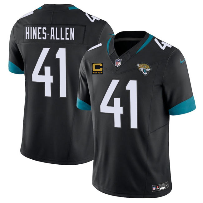 Men's Jacksonville Jaguars 41 Josh Hines Allen Black 2025 With 4 Star C Patch F.U.S.E. Vapor Limited Football Stitched Jersey
