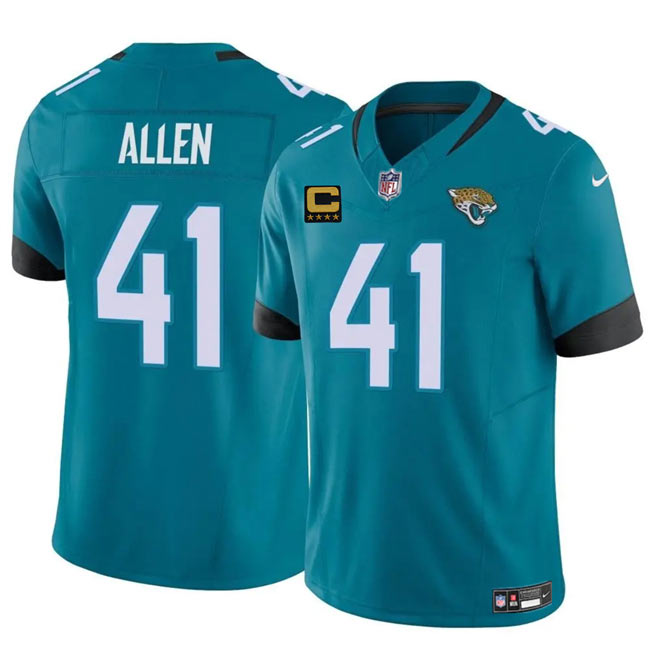 Men's Jacksonville Jaguars 41 Josh Hines Allen Teal 2025 F.U.S.E. With 4 Star C Patch Vapor Untouchable Limited Football Stitched Jersey