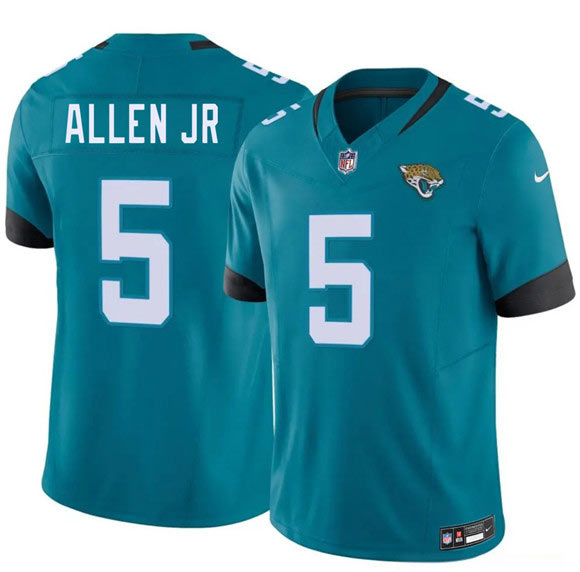 Men's Jacksonville Jaguars 5 LeQuint Allen Jr Teal 2026 F.U.S.E. Vapor Untouchable Limited Football Stitched Jersey
