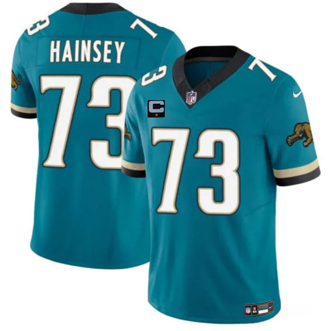 Men's Jacksonville Jaguars 73 Robert Hainsey Teal 2025 F.U.S.E. With 1 Star C Patch Prowler Throwback Vapor Limited Football Stitched Jersey