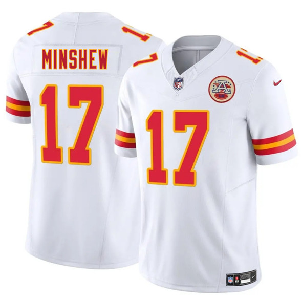 Men's Kansas City Chiefs 17 Gardner Minshew White 2025 F.U.S.E. Vapor Untouchable Limited Football Stitched Jersey