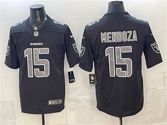 Men's Las Vegas Raiders 15 Fernando Mendoza Black Vapor Untouchable Limited Football Stitched Jersey Men's Las Vegas Raiders 15 Fernando Mendoza Black Vapor Untouchable Limited Football Stitched Jersey
