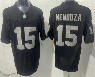 Men's Las Vegas Raiders 15 Fernando Mendoza Limited Black FUSE Vapor Jersey