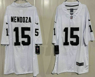 Men's Las Vegas Raiders 15 Fernando Mendoza Limited White Vapor Jersey