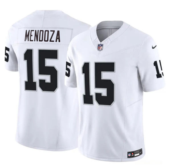 Men's Las Vegas Raiders 15 Fernando Mendoza White 2026 Draft F.U.S.E. Vapor Untouchable Limited Football Stitched Jersey