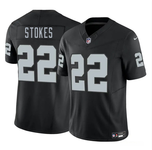 Men's Las Vegas Raiders 22 Eric Stokes Black 2025 F.U.S.E. Vapor Football Stitched Jersey