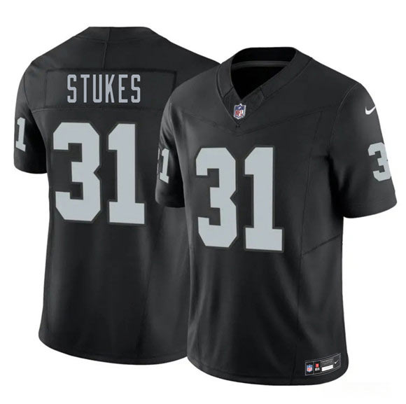Men's Las Vegas Raiders 31 Treydan Stukes Black 2026 F.U.S.E. Vapor Untouchable Limited Football Stitched Jersey