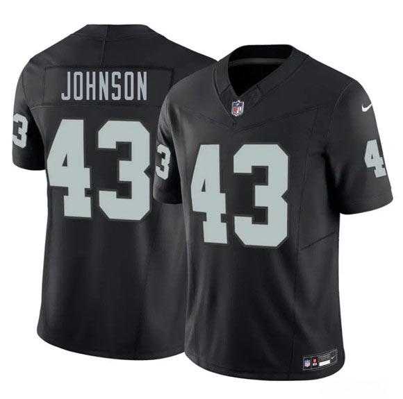 Men's Las Vegas Raiders 43 Dalton Johnson Black 2026 F.U.S.E. Vapor Untouchable Limited Football Stitched Jersey