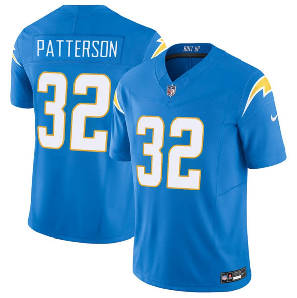 Men's Los Angeles Chargers 32 Jaret Patterson Blue 2025 F.U.S.E. Vapor Limited Football Stitched Jersey
