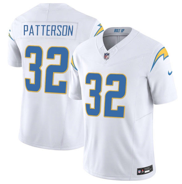 Men's Los Angeles Chargers 32 Jaret Patterson White 2025 F.U.S.E. Vapor Limited Football Stitched Jersey