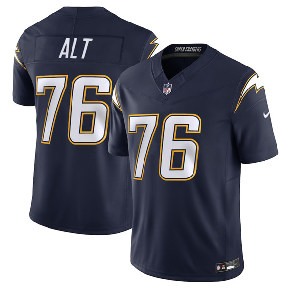 Men's Los Angeles Chargers 76 Joe Alt Navy 2025 F.U.S.E. Alternate Vapor Limited Football Stitched Jersey