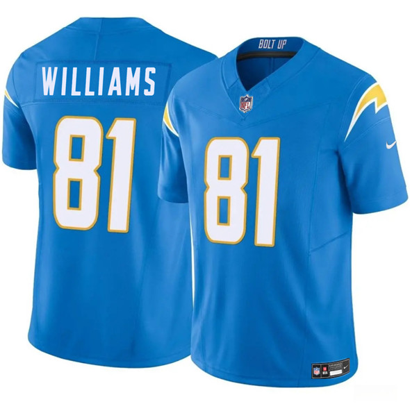 Men's Los Angeles Chargers 81 Mike Williams Blue 2025 F.U.S.E. Vapor Limited Football Stitched Jersey
