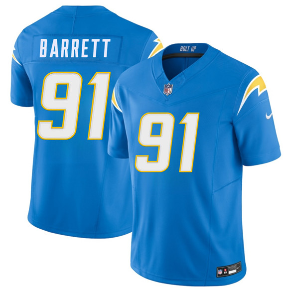 Men's Los Angeles Chargers 91 Nick Barrett Blue 2026 F.U.S.E. Vapor Limited Football Stitched Jersey