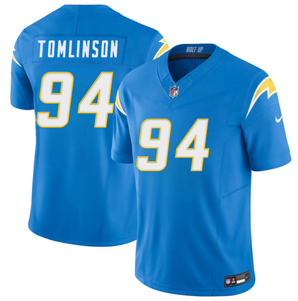 Men's Los Angeles Chargers 94 Dalvin Tomlinson Blue 2026 F.U.S.E. Vapor Limited Football Stitched Jersey