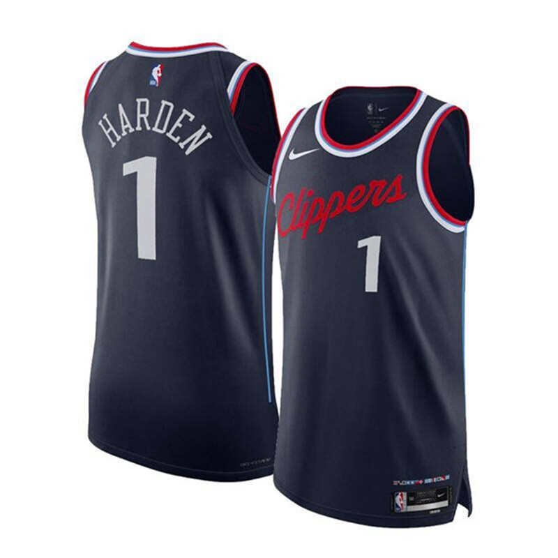 Men's Los Angeles Clippers 1 James Harden Navy 2024 25 Icon Edition Stitched Jersey