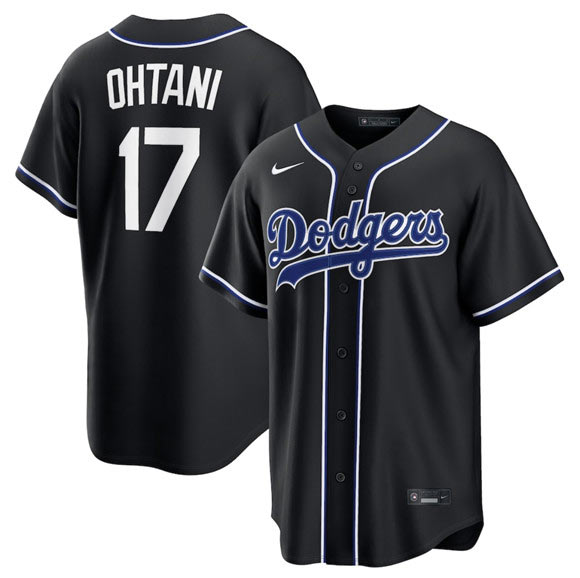 Men's Los Angeles Dodgers 17 Shohei Ohtani 2026 Black Out Stitched Baseball Jersey