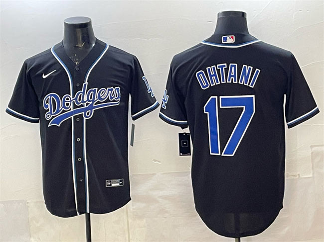 Men's Los Angeles Dodgers 17 Shohei Ohtani Black Fashion Cool Base Stitched Baseball Jersey