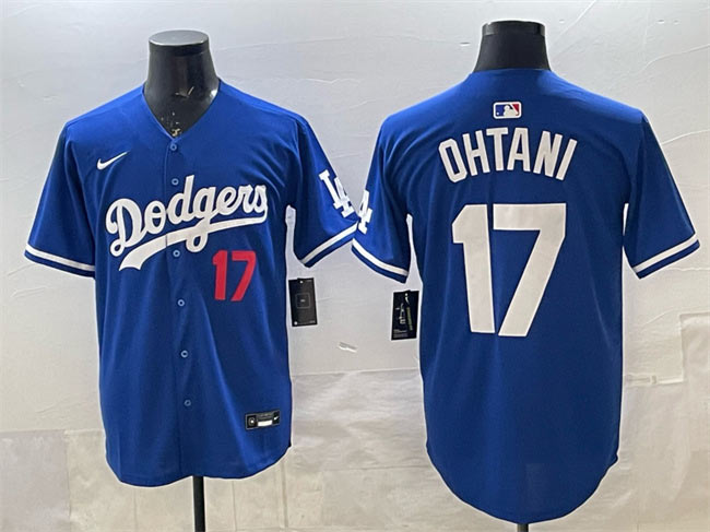 Men's Los Angeles Dodgers 17 Shohei Ohtani Royal Limited Stitched Baseball Jersey