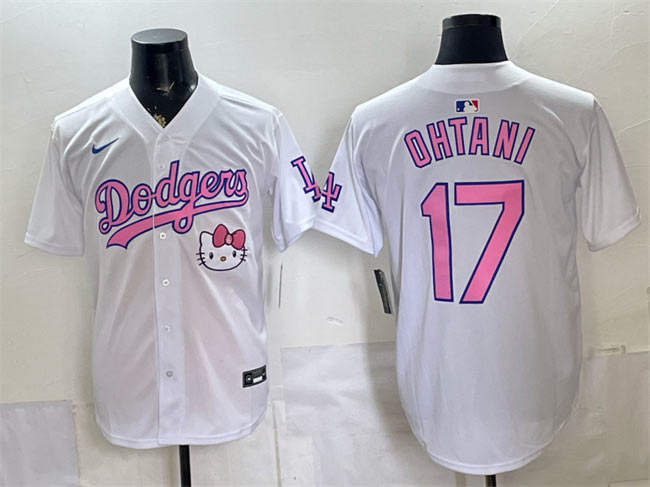 Men's Los Angeles Dodgers 17 Shohei Ohtani White 2025 Hello Kitty Vapor Limited Stitched Baseball Jersey