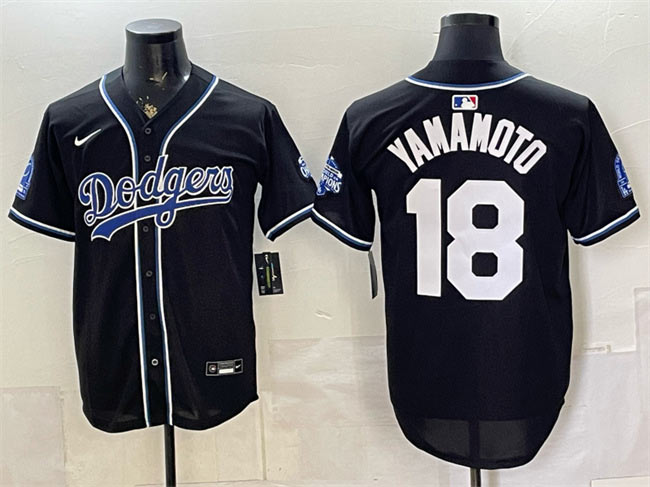 Men's Los Angeles Dodgers 18 Yoshinobu Yamamoto B2B Champs 2026 Black Out Style Vapor Limited Stitched Baseball Jersey Men's Los Angeles Dodgers 18 Yoshinobu Yamamoto B2B Champs 2026 Black Out Style Vapor Limited Stitched Baseball Jersey