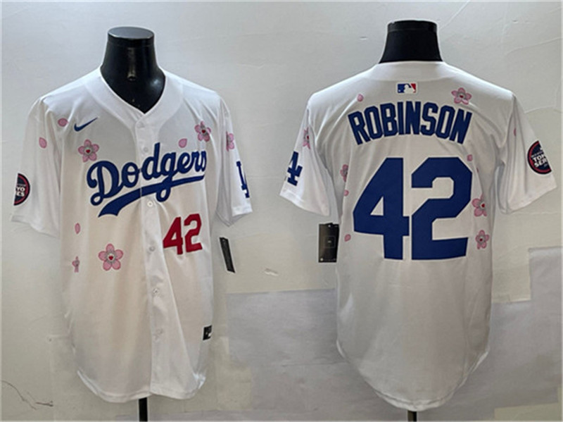 Men's Los Angeles Dodgers 42 Jackie Robinson White 2025 Tokyo Series Limited Stitched Baseball Jersey
