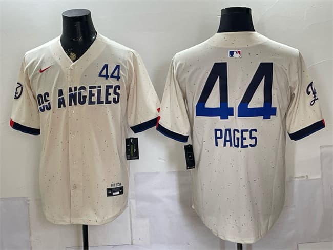 Men's Los Angeles Dodgers 44 Andy Pages Cream 2024 City Connect Limited Stitched Baseball Jersey