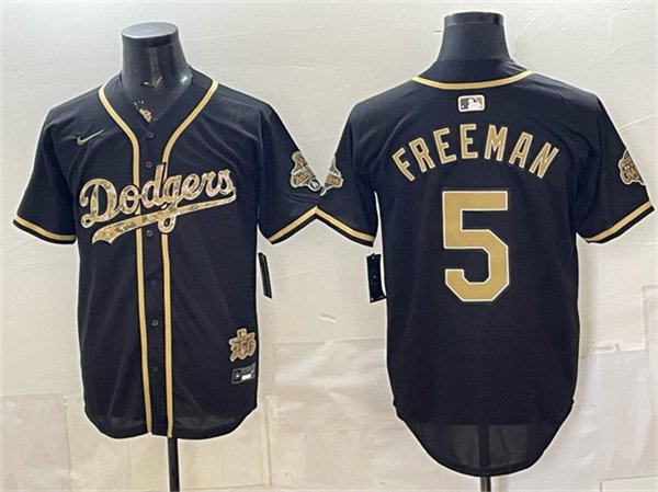Men's Los Angeles Dodgers 5 Freddie Freeman Black Military Appreciation Game Day Stitched Baseball Jersey Men's Los Angeles Dodgers 5 Freddie Freeman Black Military Appreciation Game Day Stitched Baseball Jersey